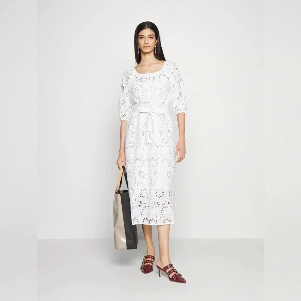 Hugo Boss Dolara Cotton Eyelet Dress Size 10